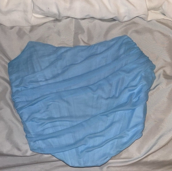 🧡Marthea Chic Strapless Blue Corset Top☆ - Picture 2 of 3